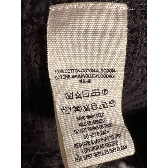 Free People Medium Moonshine Cold Shoulder Raw‎ Hem Swing Sweater Waffle Thermal - Picture 4 of 8